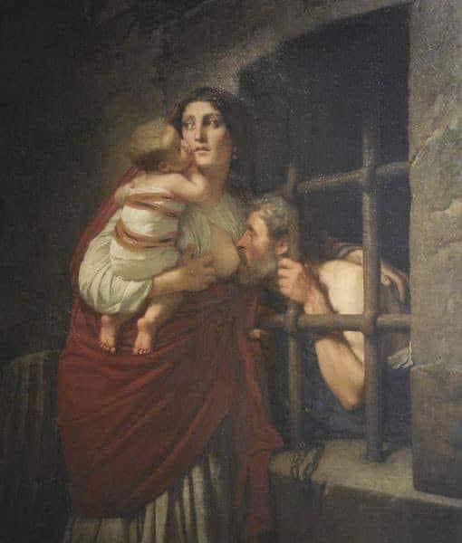 Pintura de Hans Beham (Mujer amamantando a un Hombre)