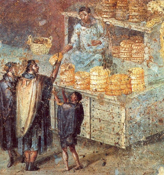 Despachando pan de Leña en la antigua Roma