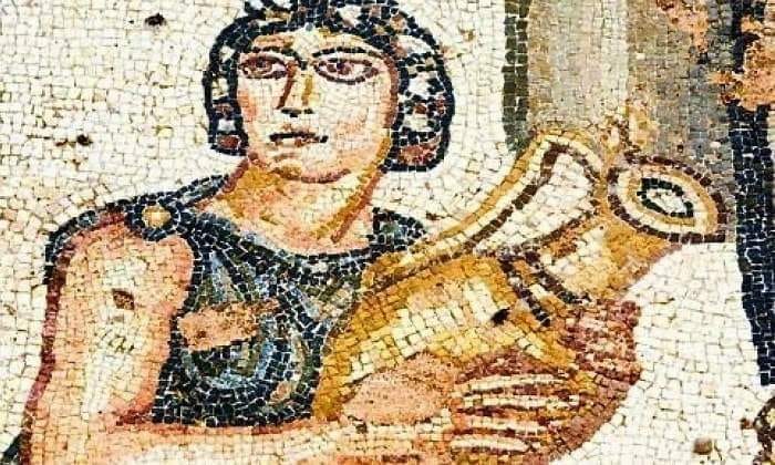 Pintura de Hombre romano con una Garrafa de vino